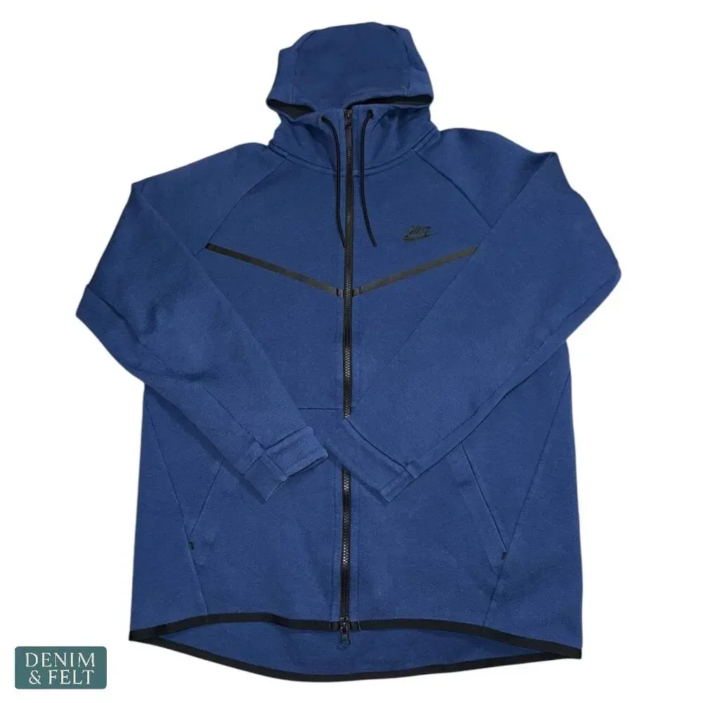 Nike Tech Fleece Windrunner Hoodie Obsidian Blue Full Zip Athletic Jacket Large‎